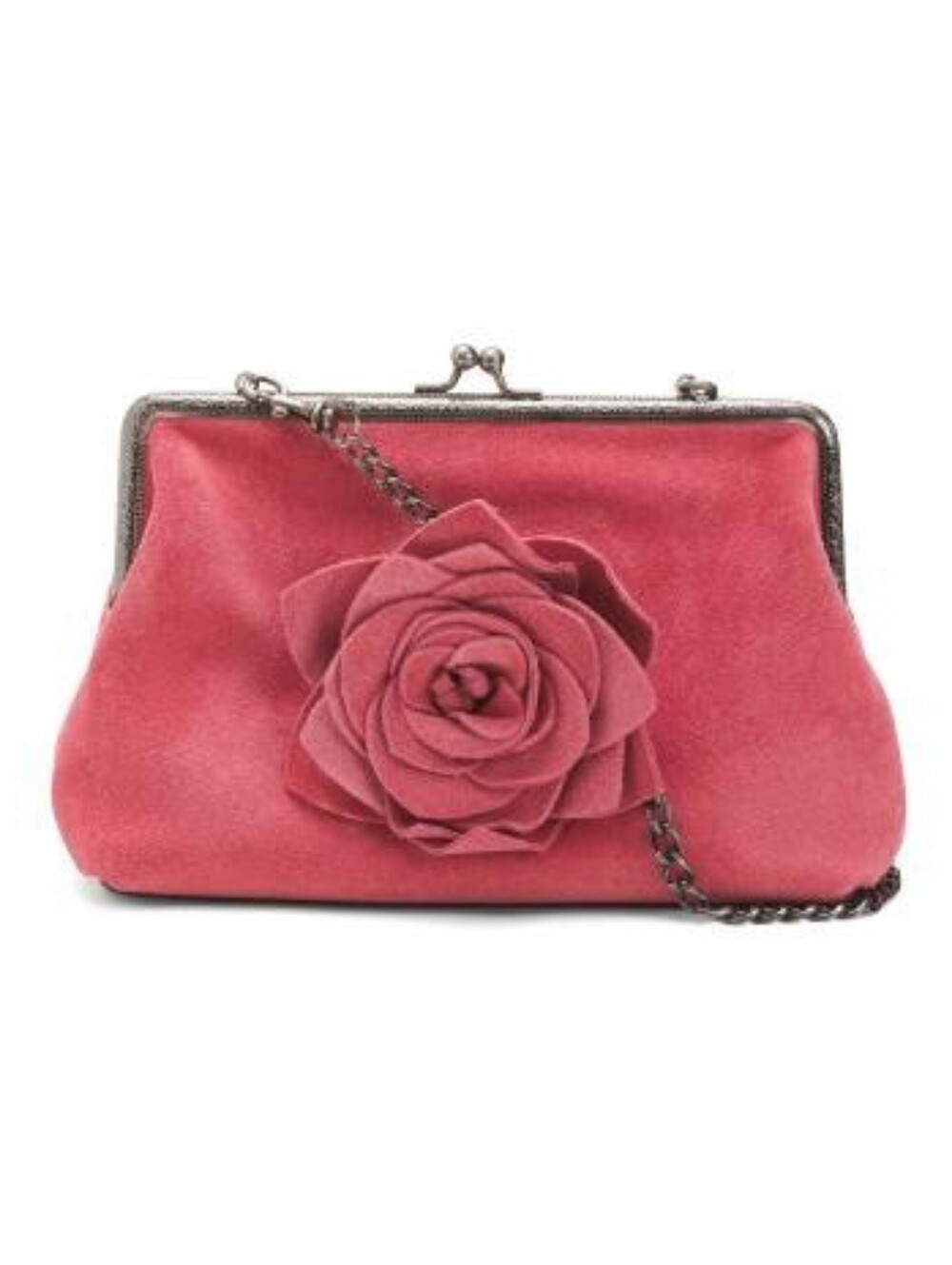 Patricia Nash Elegant Pink Rose Accent Frame-Clasp Crossbody Bag NWT